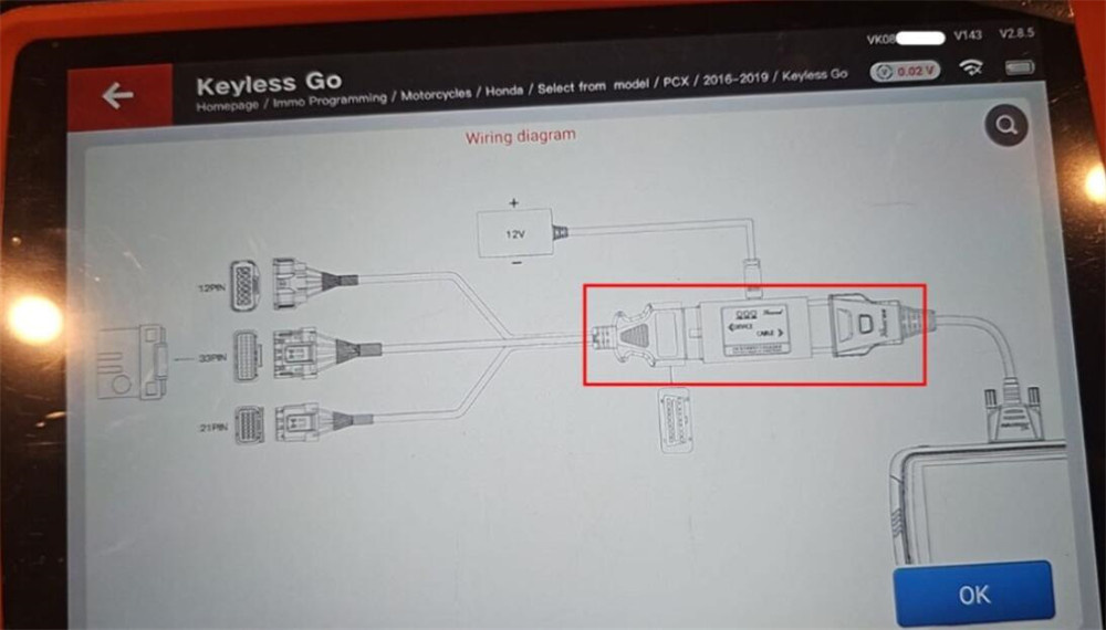 Xhorse XDKP92GL Motorcycle Adapter Connection 2 Xhorse XDKP92GL Motorcycle Adapter Connection 2
