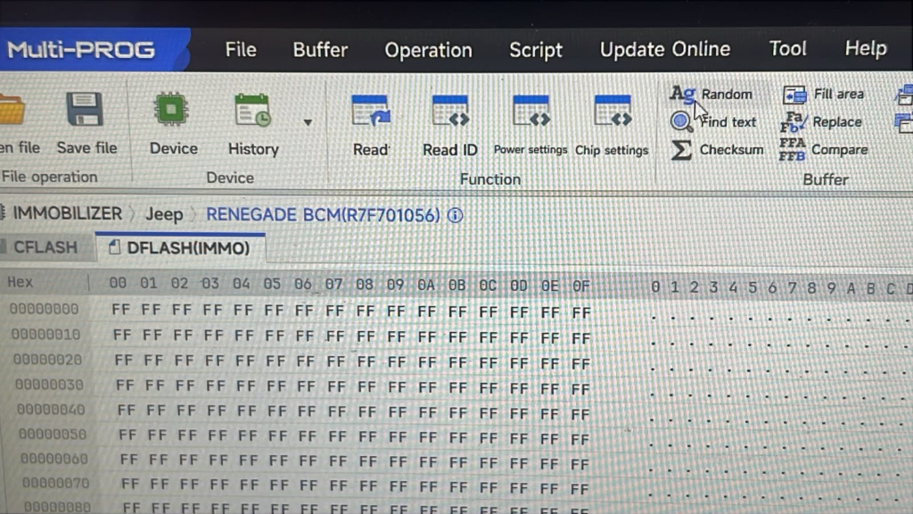multi prog cannot write jeep renegade r7f701056 bcm 2